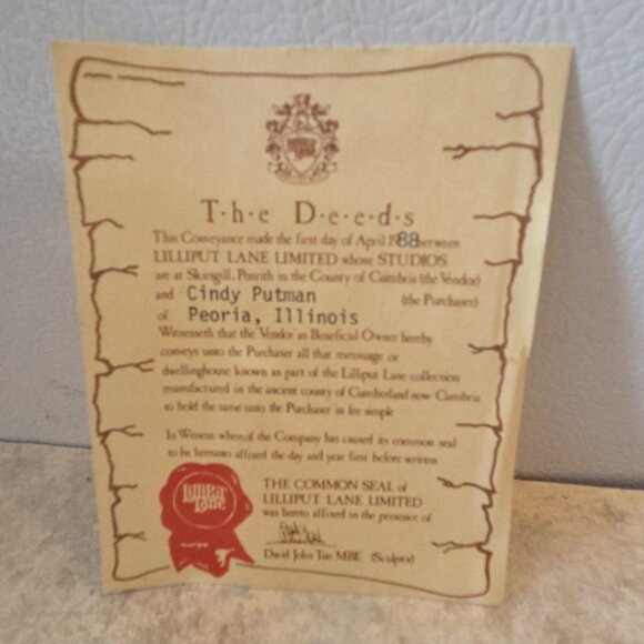 Clover Cottage Lilliput Lane Ltd in Original Box with Deed Certificate 1988 - Picture 11 of 12